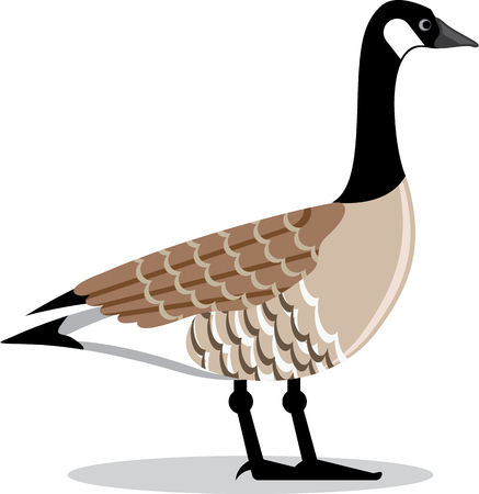 Brown Goose vector Stylized illustration clip-art imageのイラスト素材