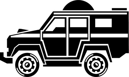 Specialty Vehicle illustration black and whiteのイラスト素材