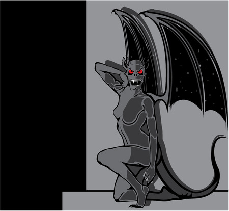 Gargoyle Woman illustration clip-art image vector fileのイラスト素材