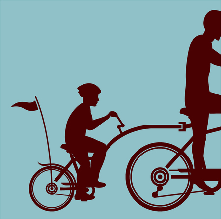 Co-pilot bicycle vector illustration clip-art imageのイラスト素材