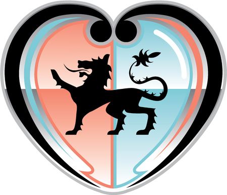 Royal lion Hearty Shield vector illustration clip-art imageのイラスト素材