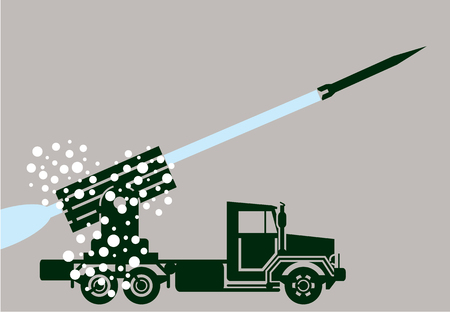 Rocket fire military truck vector illustrationのイラスト素材