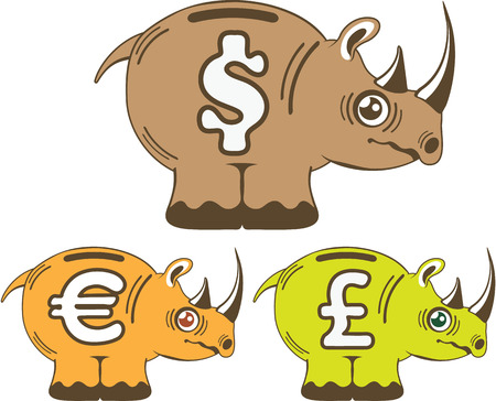 Rhino piggy bank vector eps file original imageのイラスト素材