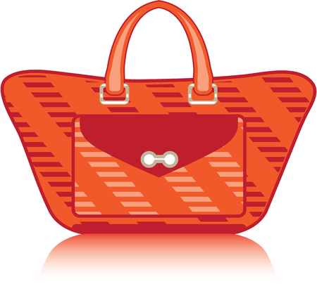 Red fashion purse bag handbag vector imageのイラスト素材