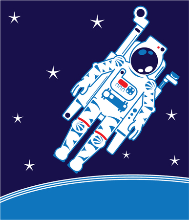 Space suit astronaut in space vector illustrationのイラスト素材