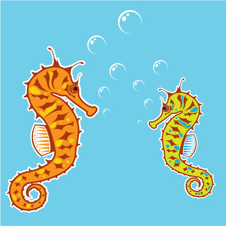 Sea horse vector illustration clip-artのイラスト素材