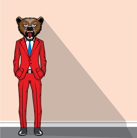 Bear man vector illustration clip-art imageのイラスト素材