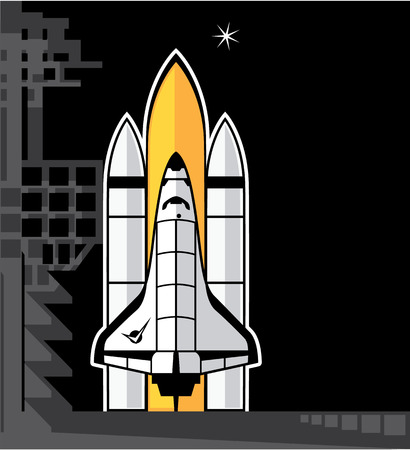 Space shuttle vector illustration clip-art imageのイラスト素材
