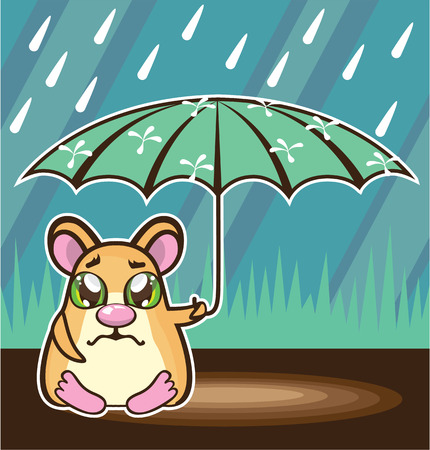 Homeless hamster vector illustration clip-art imageのイラスト素材