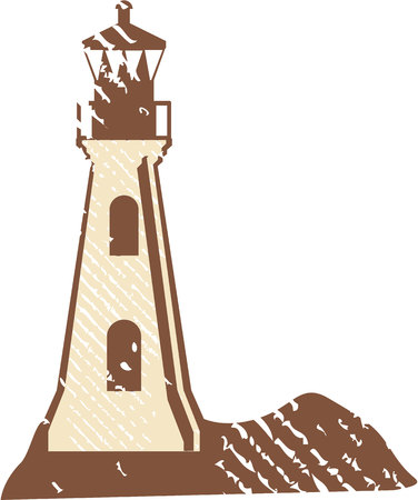 Grunge light house vector illustration clip-art imageのイラスト素材