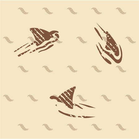 Shark fins grunge vector illustration clip-art imageのイラスト素材