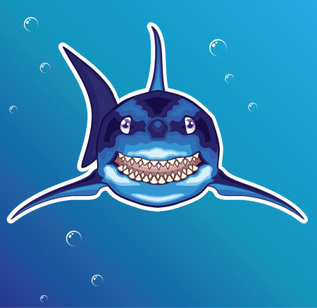 Shark cartoon vector image illustration clip-artのイラスト素材