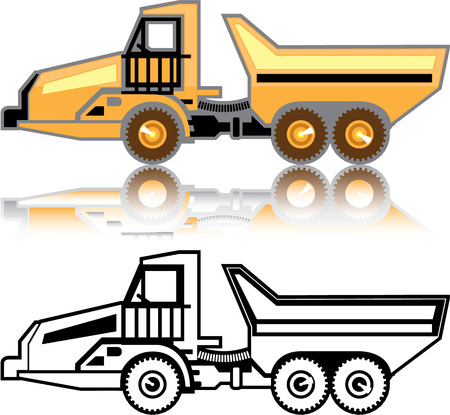 Articulated truck machinery vector image illustrationのイラスト素材