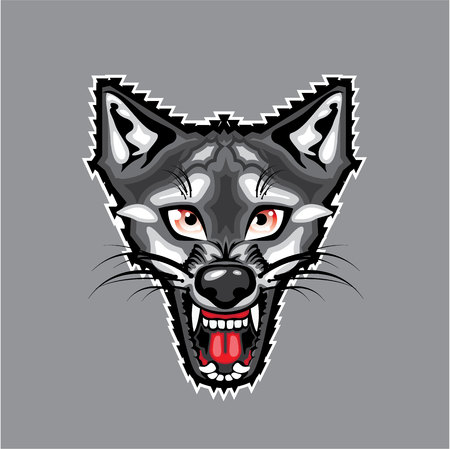 Wolf cartoon vector illustration clip-art imageのイラスト素材