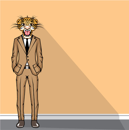 Jaguar man vector illustration clip-art imageのイラスト素材