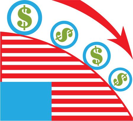 Dollar roll vector economy clip-art imageのイラスト素材