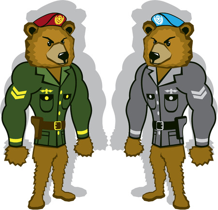 Bear soldier vector illustration clip-art imageのイラスト素材