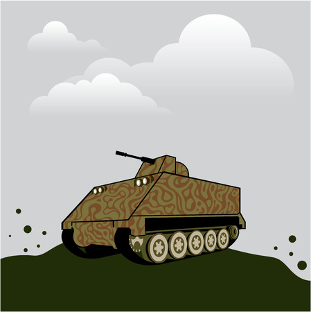 Personnel carrier military vehicle illustration clip-art vector imageのイラスト素材