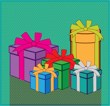 Presents in boxes vector illustration pop-art clip-artのイラスト素材
