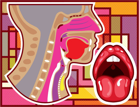 Throat vector abstract illustration clip-art imageのイラスト素材