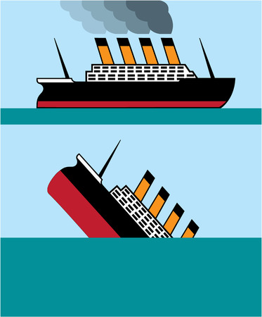 Passanger ship vintage vector illustration imageのイラスト素材