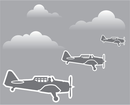 WWII airplanes illustration clip-art eps vector imageのイラスト素材