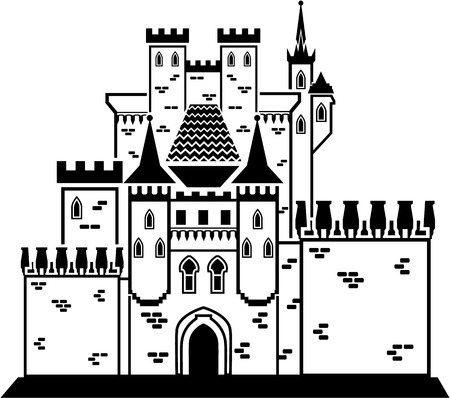 Castle stone vector illustration clip-art eps imageのイラスト素材