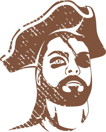 Pirate captain vector illustration clip-art imageのイラスト素材