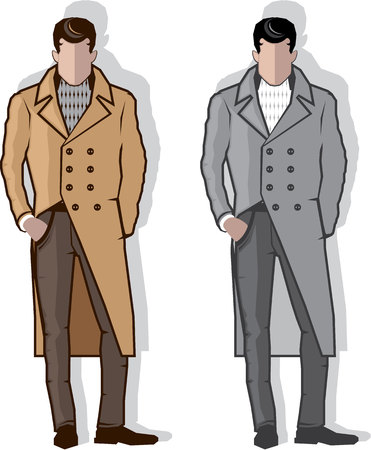 Man in long coat vector illustration clip-art epsのイラスト素材