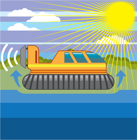 Hovercraft vector illustration clip-art image eps fileのイラスト素材