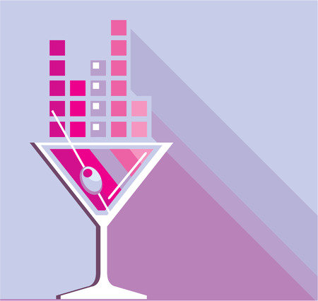 Martini glass vector illustration clip-art imageのイラスト素材