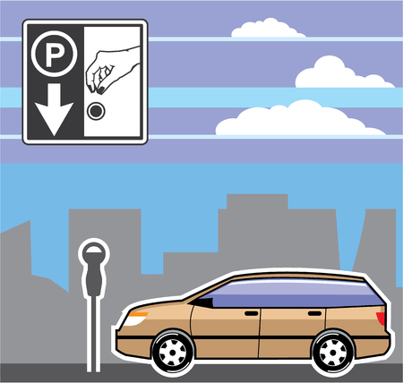 Pay to park vector illustration clip-art imageのイラスト素材