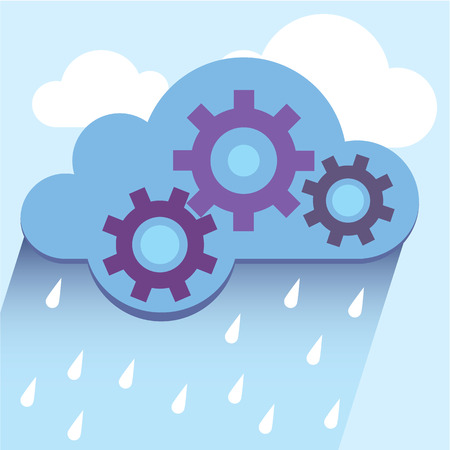 Cloud gears vector illustration clip-art imageのイラスト素材