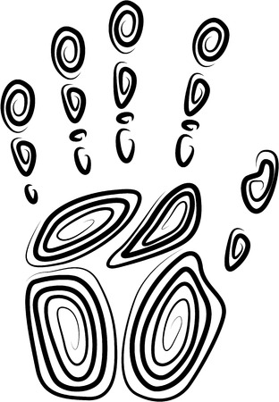 Palm print vector illustration clip-art imageのイラスト素材