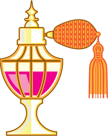 Vintage parfume bottle vector illustration clip-art imageのイラスト素材