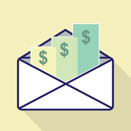 Envelope with checks vector illustration clip-art imageのイラスト素材