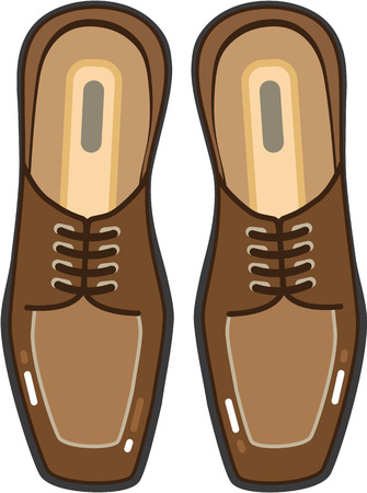 Leather pair of mans shoes vector clip-art imageのイラスト素材