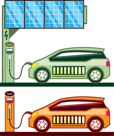 Electric charging station vector illustration clip-artのイラスト素材