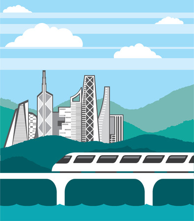 City train future vector illustration clip-art imageのイラスト素材