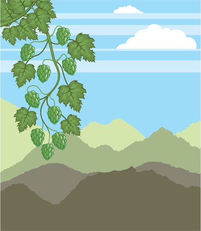 Hops green vector illustration clip-art imageのイラスト素材