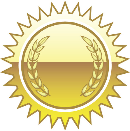 Golden seal label vector illustration clip-art imageのイラスト素材