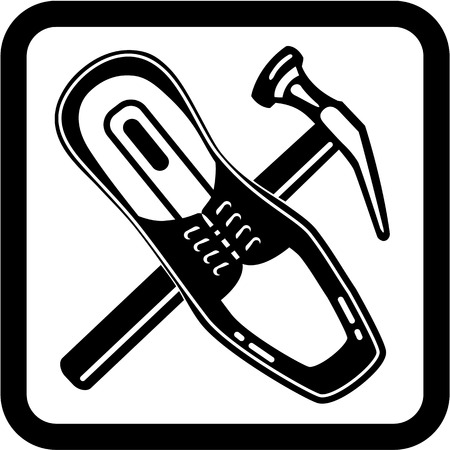 Shoe repair black and white logo vector imageのイラスト素材