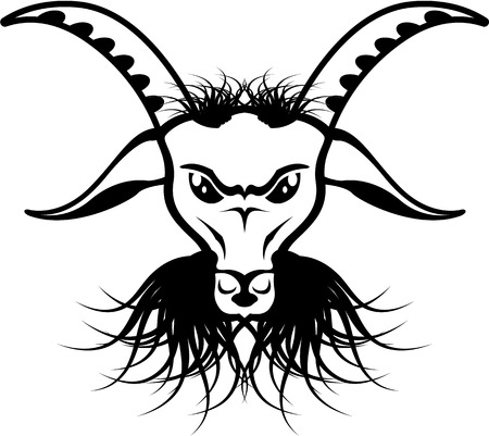 Devil Evil goat satan vector illustration clip-art imageのイラスト素材
