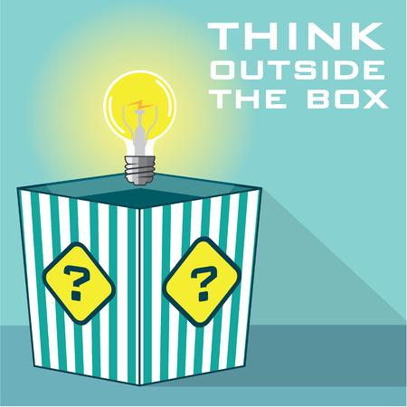 Think Outside the Box vector illustration clip-art imageのイラスト素材