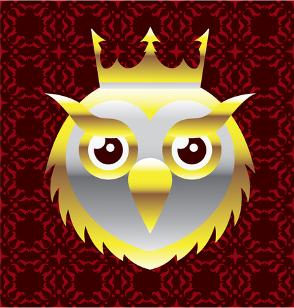 Owl golden vector illustration clip-art imageのイラスト素材