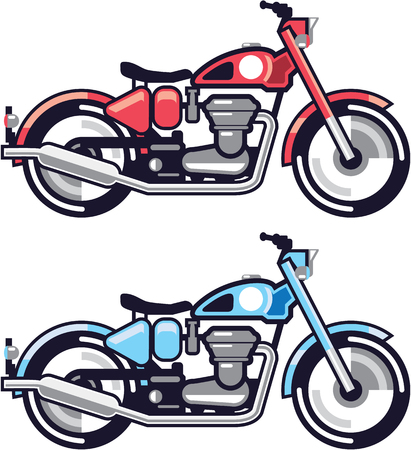 Vintage motorcycle vector stylized illustration clip-art imageのイラスト素材