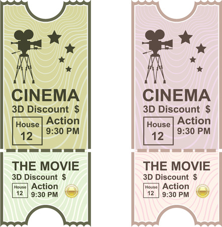 Movie ticket vector illustration clip-art imageのイラスト素材