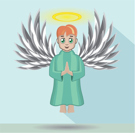 Angel howering vector illustration clip-art imageのイラスト素材