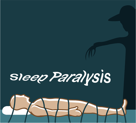 Sleep paralysis vector dark shadow illustration clip-art imageのイラスト素材