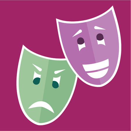 Theater masks vector illustration clip-art imageのイラスト素材